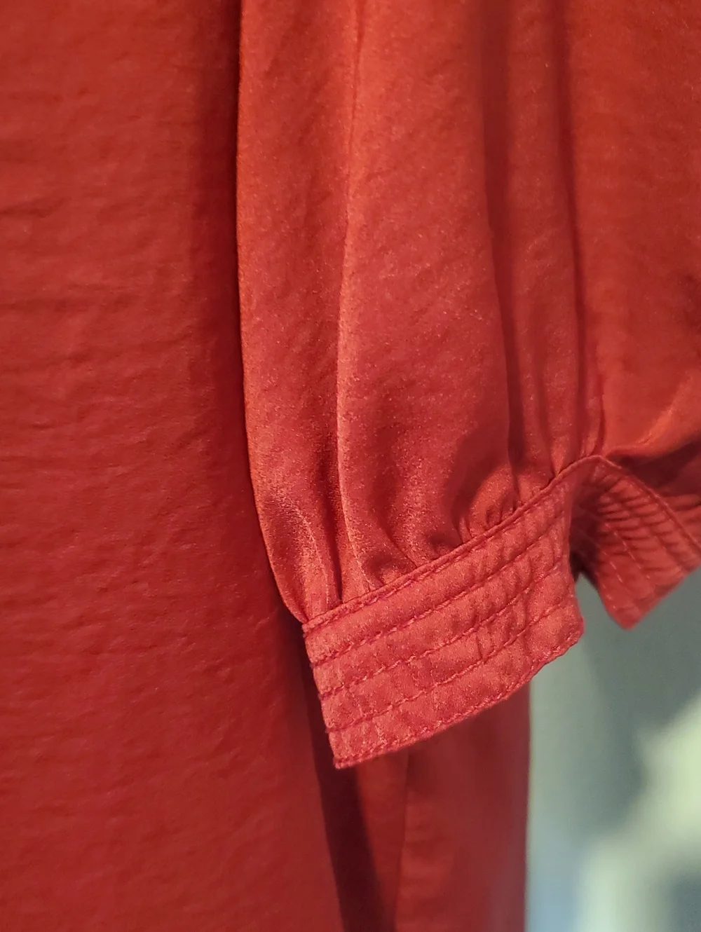 Banana Republic Womens Red Button-Front Mandarin Collar Blouse